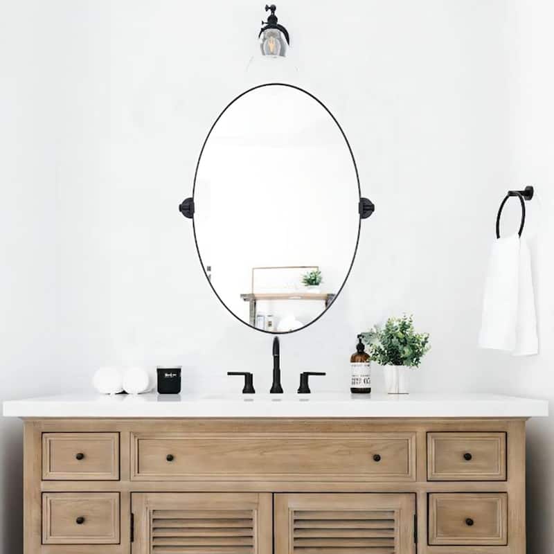 TEHOME Leni Oval Metal Wall Mirror