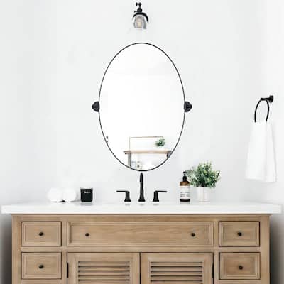 TEHOME Leni Oval Metal Wall Mirror