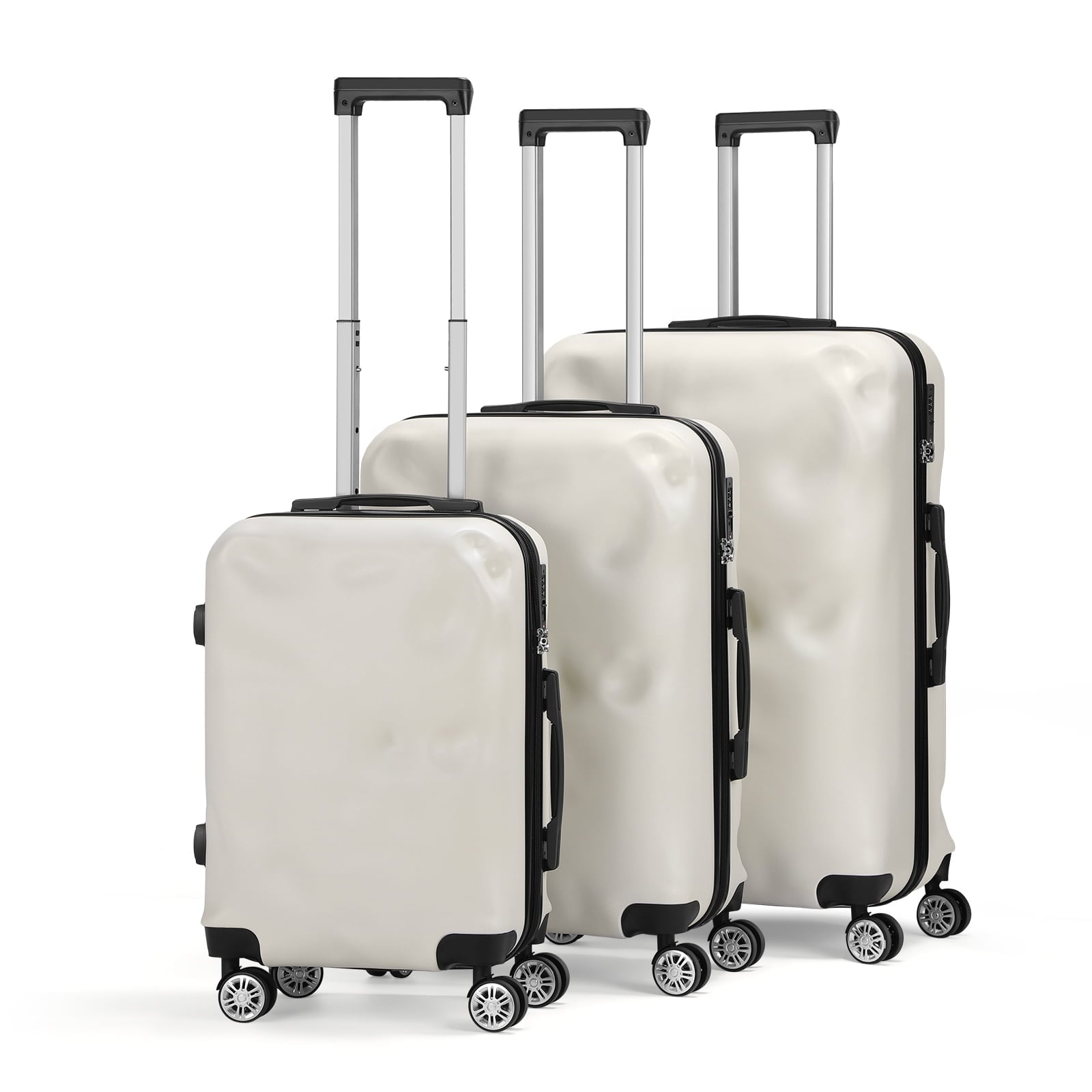 Hikolayae 3 Piece Hardside Spinner Luggage Sets with TSA Lock