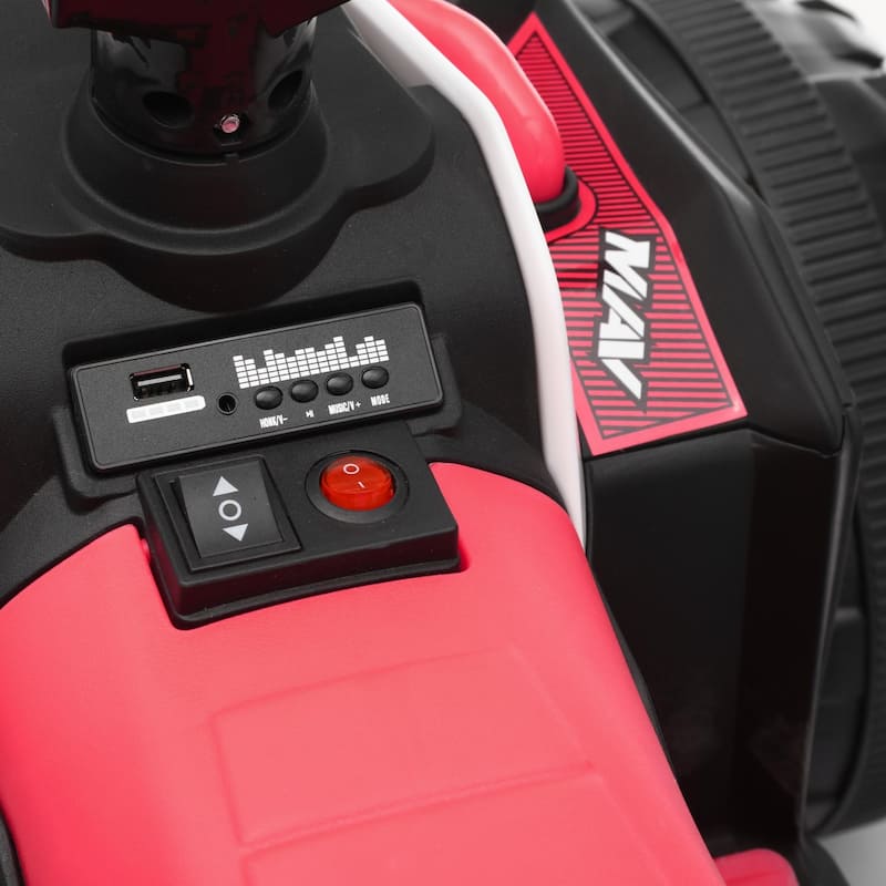 Ride On Toy Car Red 12V Electric ATV Car, 4 Wheeler Electric Toy Car Off-Road Toy Car with Bluetooth