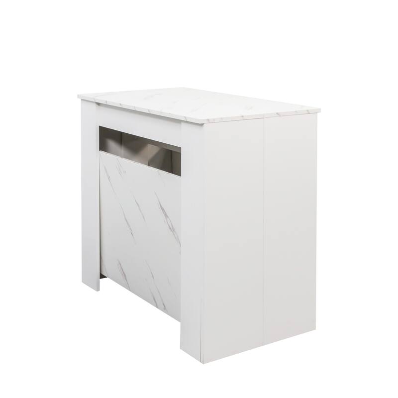 GDF Studio - Lalia Modern Multifunctional Extendable Dining Table with Storage Panels - 118.11"