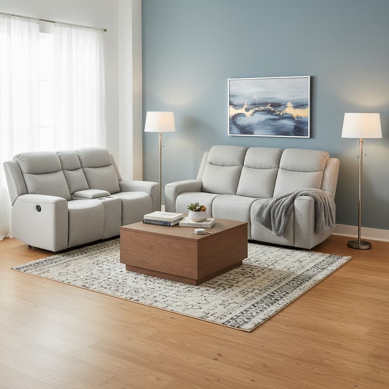 Amelia Collection Contemporary 2-Piece Upholstered Living Room Set