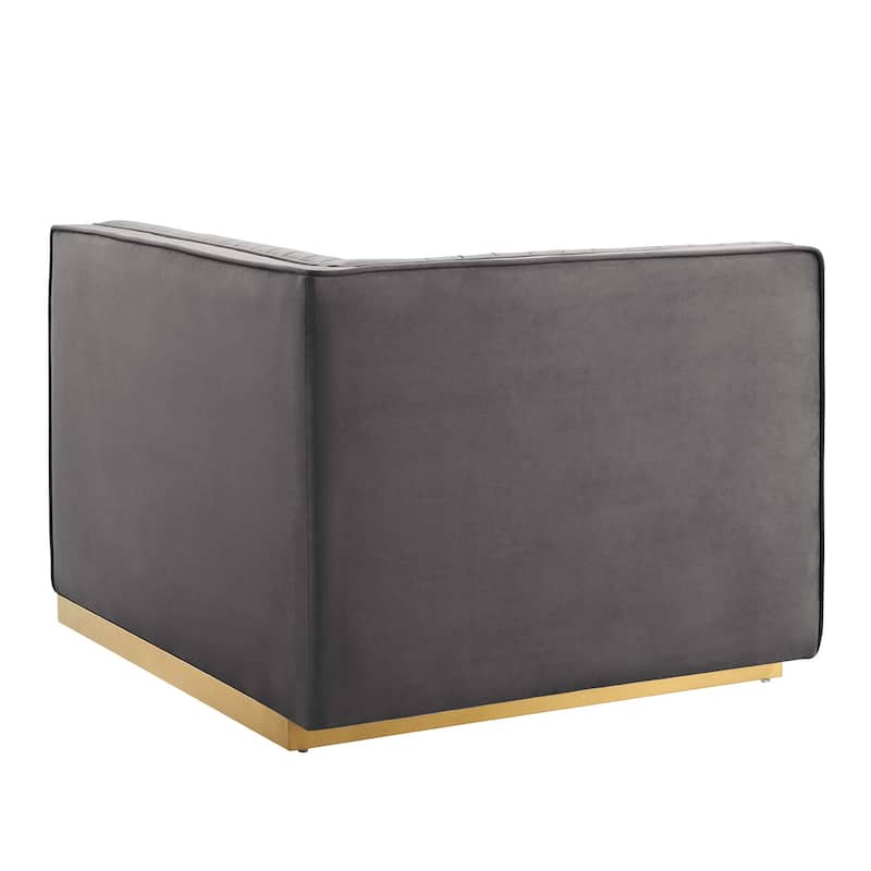 Sanguine Channel Tufted Performance Velvet 5-Piece Right-Facing Modular Sectional Sofa