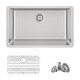 preview thumbnail 2 of 20, Dual-Mount 30" Stainless Steel Single-Bowl Kitchen Sink S-411TG - Brushed stainless steel - 30" x 18" x 9"