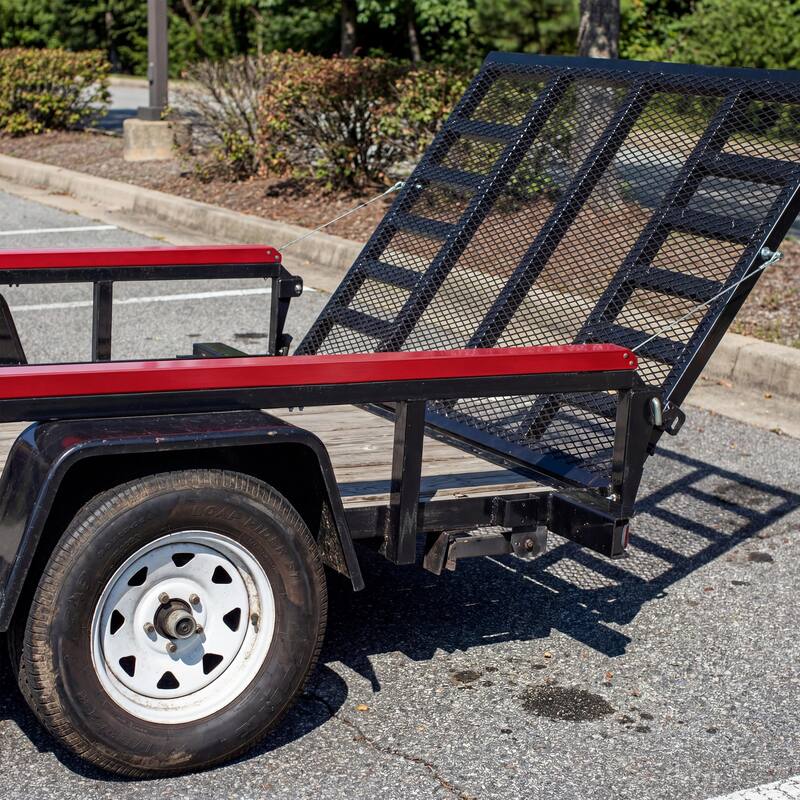 Tailgate Utility Trailer Gate Liftgate Ramp Lift 2 Sided Lift Assist System Fit for Open Utility Trailers Tailgate - Red