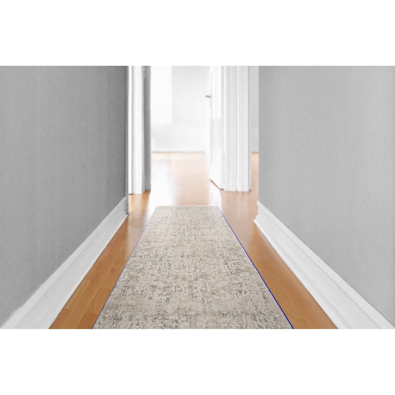 Dynamic Rugs Quartz Traditional Area Rug - 2'2' X 7'7 - Ivory/Beige