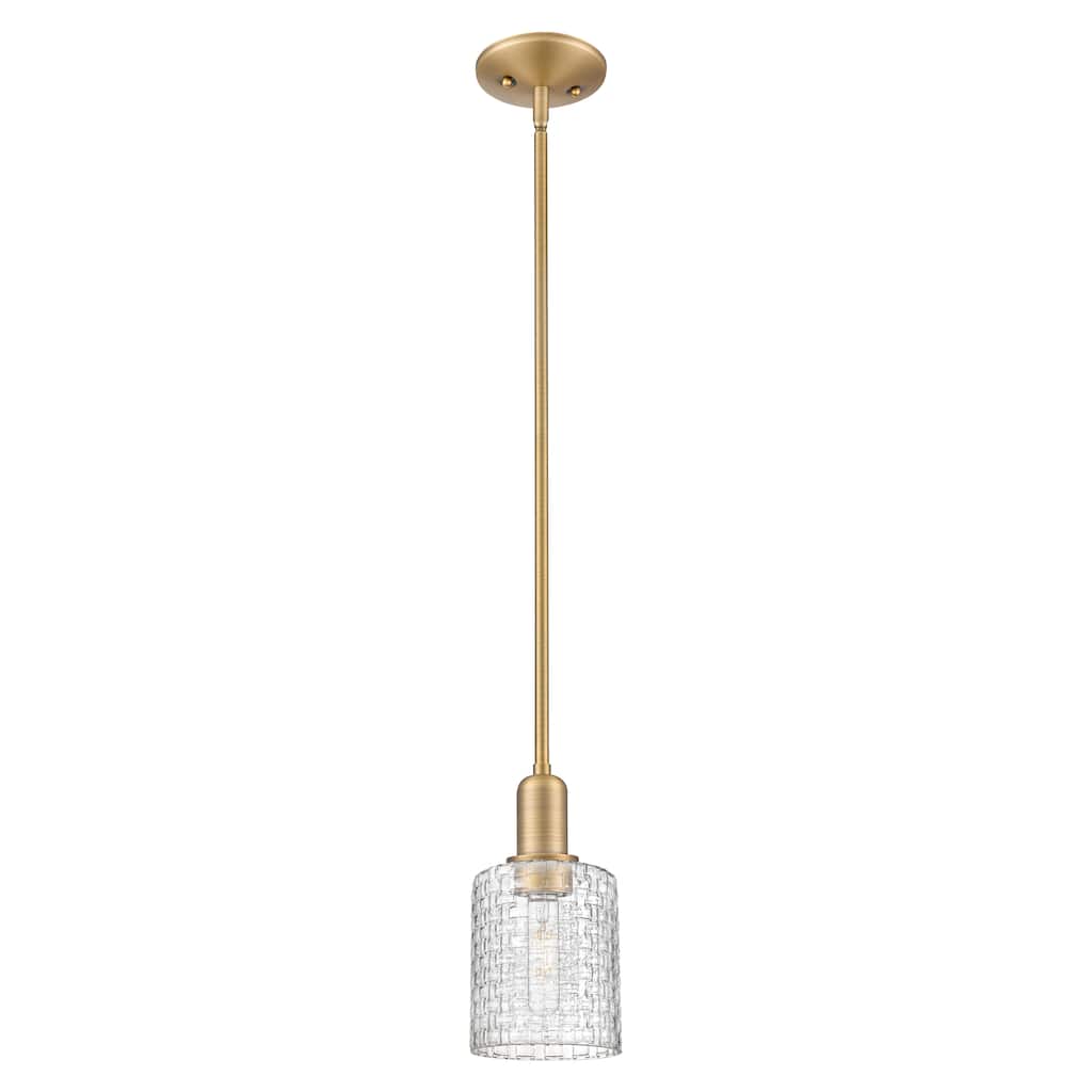 Innovations Lighting Endless Possibilities Arcadia - Cobbleskill - 1 Light 5" Basketweave Stem Hung Mini Pendant