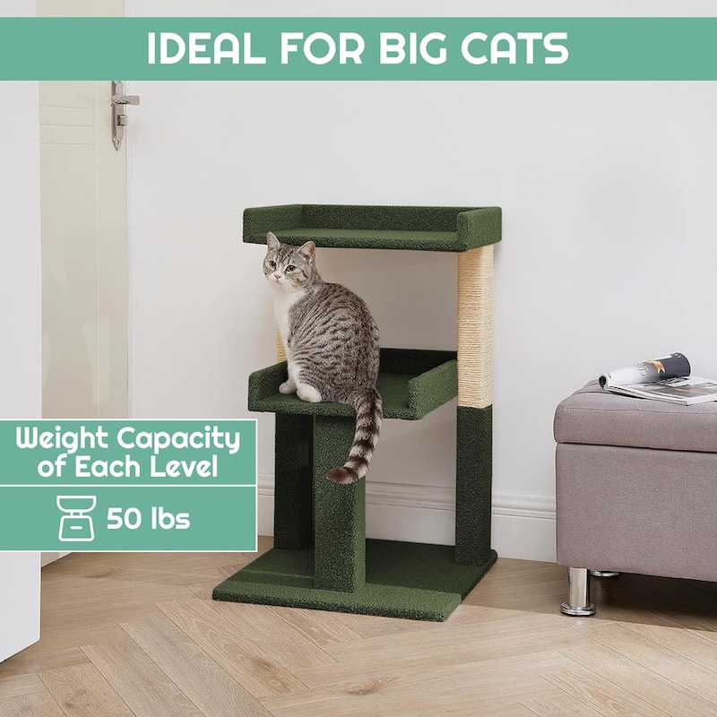 2 Tier Cat condo for Large Cats Tower with Scratching Post