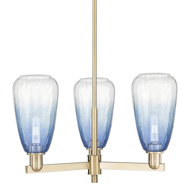 Innovations Lighting 716-3CR-9-18 Brookhaven Almond Chandelier - Champagne Bronze / Sapphire Blue