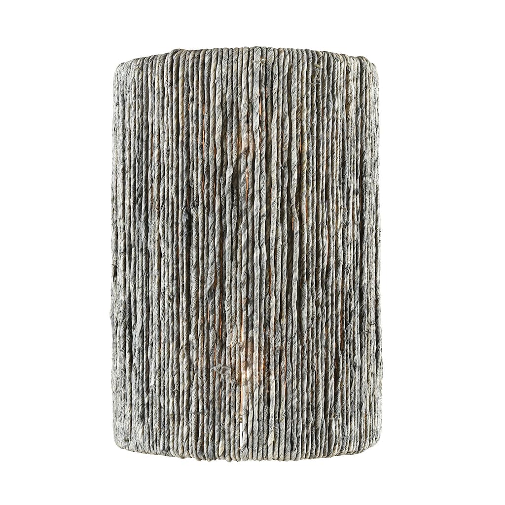 Elk Home Abaca Polished Nickel With Gray Shade. 2 Light Sconce