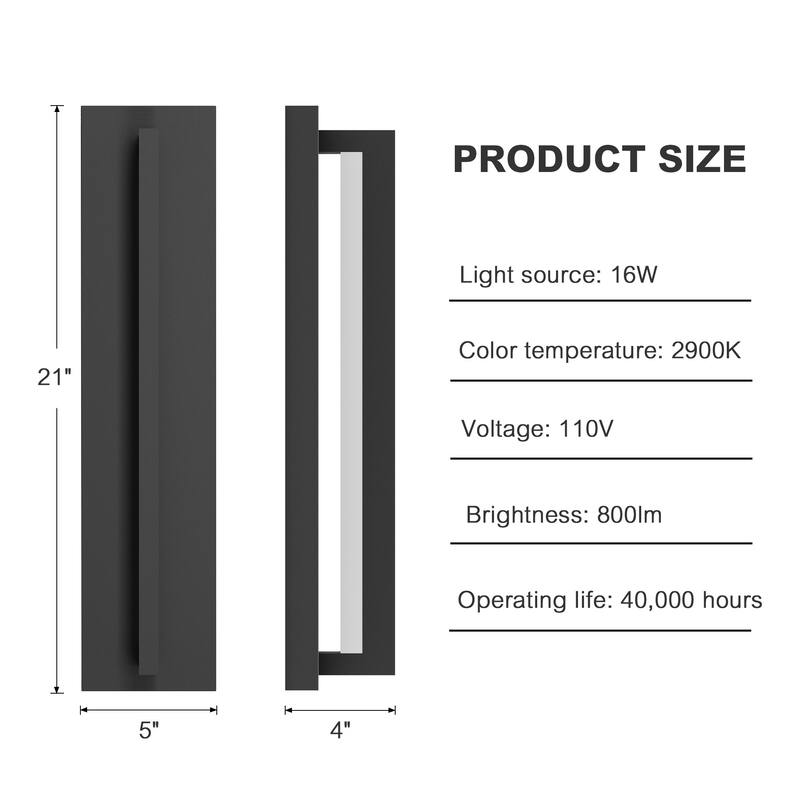 Long Outdoor Wall Lights Waterproof Modern Exterior Lighting Fixtures