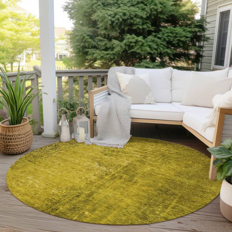 Dax Artistic Abstract Weather Resistant Blended Style Outdoor Rug