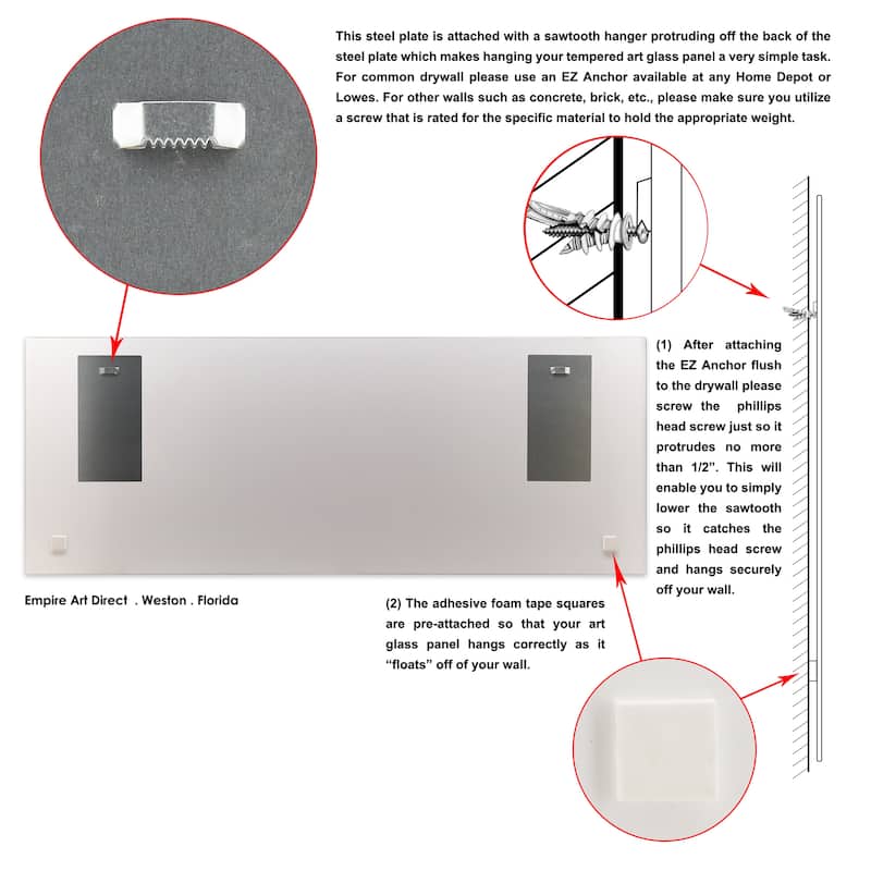 "Moon" Frameless Free Floating Tempered Glass Panel Graphic Wall Art