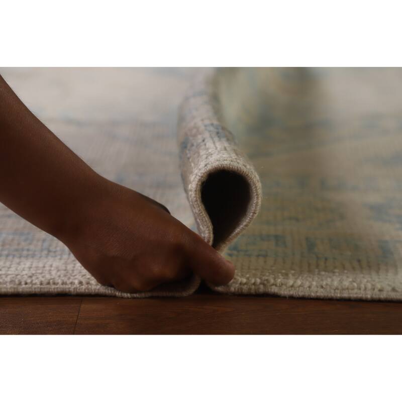 Hand Knotted Oriental 100% Wool Carpet Transitional All-Over Beige & Ivories Oushak Area Rug - 10' 6'' X 8' 2''