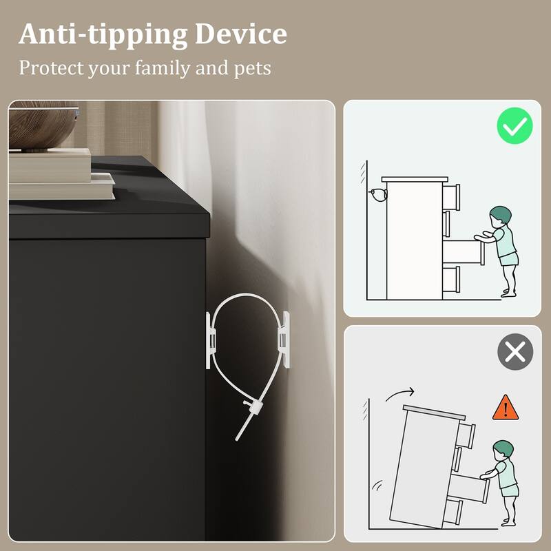 6 Drawer Dresser for Bedroom, 53" Wide Boho Fluted Dresser