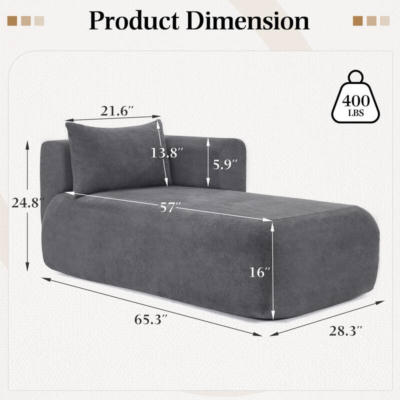 Bezseller Modern Chaise Lounge - Upholstered Sofa with Pillows for Bedroom & Living Room
