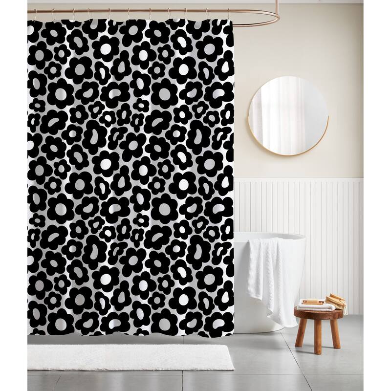 DESIGN STUDIO Printed Polyester Canvas Shower Curtain
