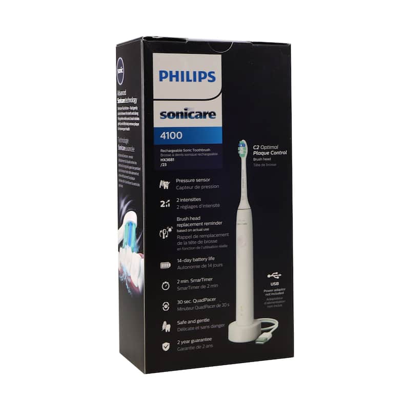 Philips Sonicare 4100 Rechargeable Electric Toothbrush (White) HX3681/23