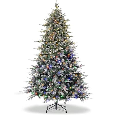 Automatic Expansion Snow Flocked Christmas Tree for Home Decor - N/A