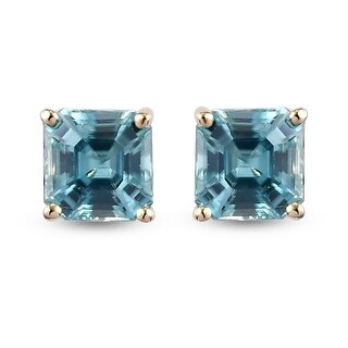 Shop LC White Gold Blue Zircon Stud Earrings Gift Fine Jewelry Ct 2.4 -  Overstock - 34385856