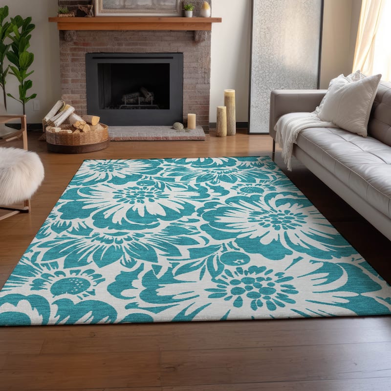 Premium Washable Super Soft Modern Floral Mayfield Rug