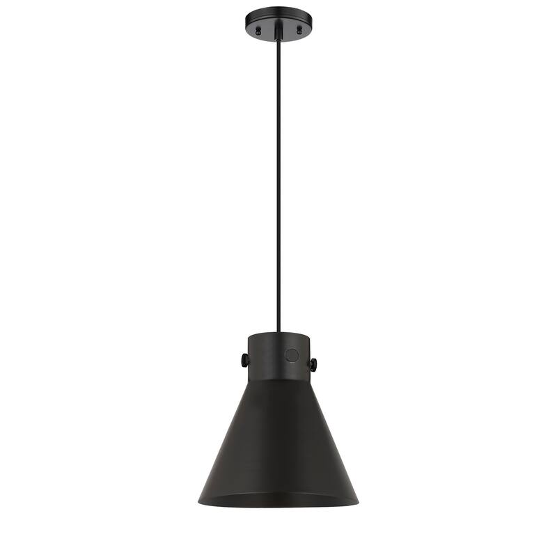 Innovations Lighting Newton Metal Cone - 1 Light 10" Cord Hung Pendant - Matte Black