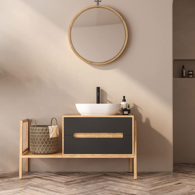 Harlow 24" Wood Wall Mirror - 24" x 2" x 30"