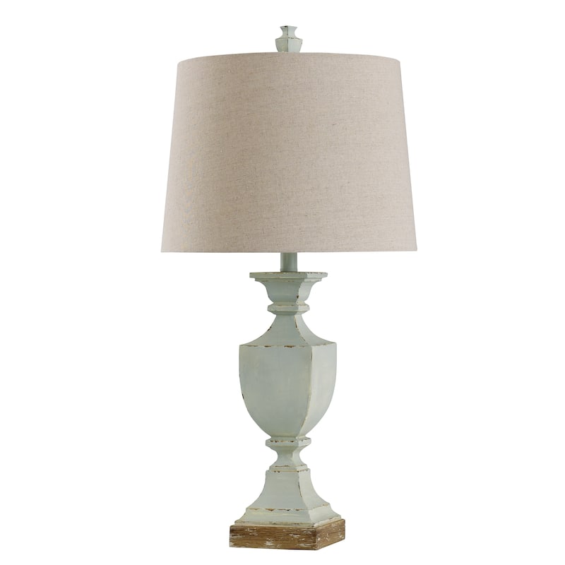 The Gray Barn Willowsun Distressed Blue Urn Style Table Lamp - Blue, Brown