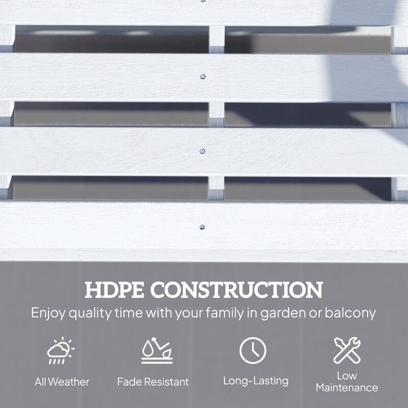 Outsunny 2-Person Outdoor Glider Bench Patio Double Swing Rocking Chair Loveseat w/ Slatted HDPE Frame