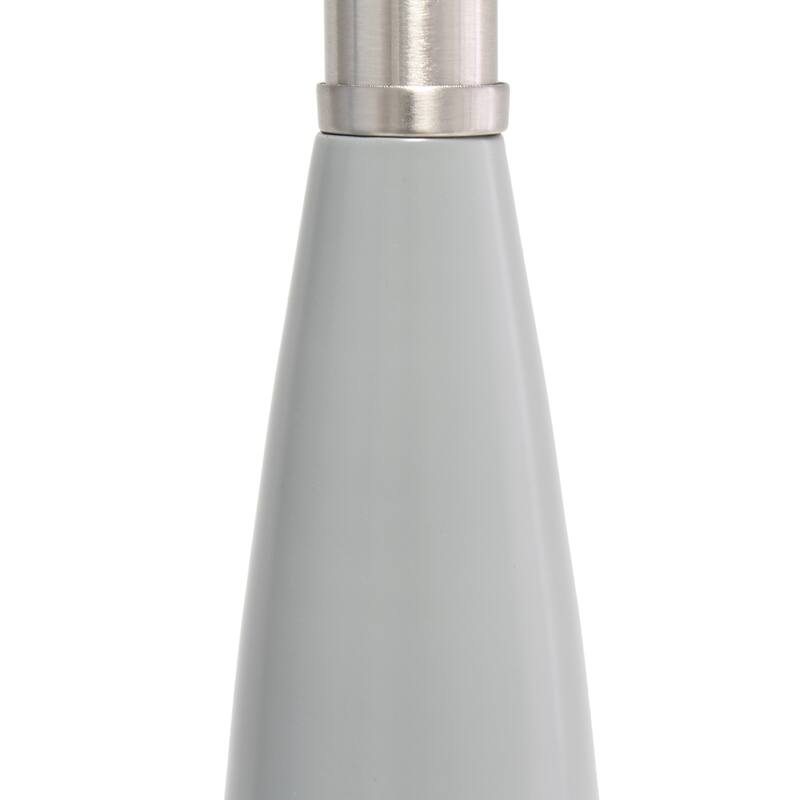 Modern Table Lamp - Fabric Shade, Nickel Base - Bedroom Living Room Light - 27" Tall