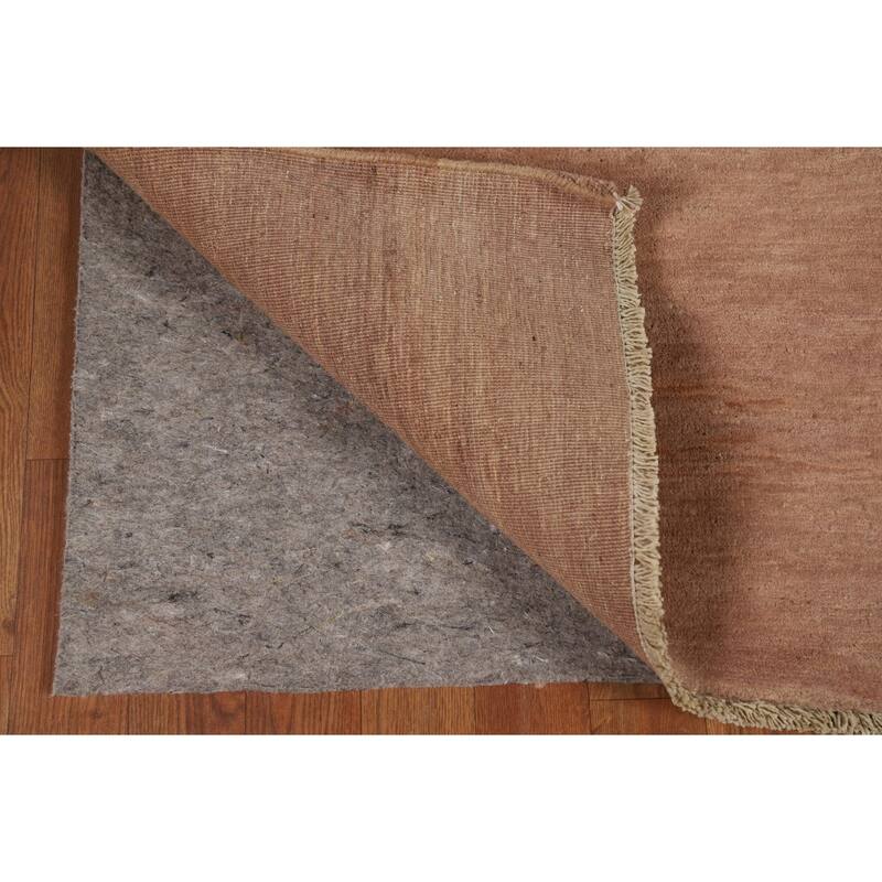 Brown Gabbeh Oriental Runner Rug Hand-Knotted Hallway Wool Carpet - 3'1"x 9'5"