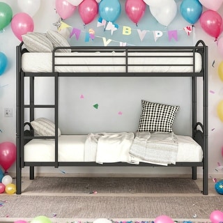 2 In 1 Multifunction Twin Over Twin Metal Bunk Bed