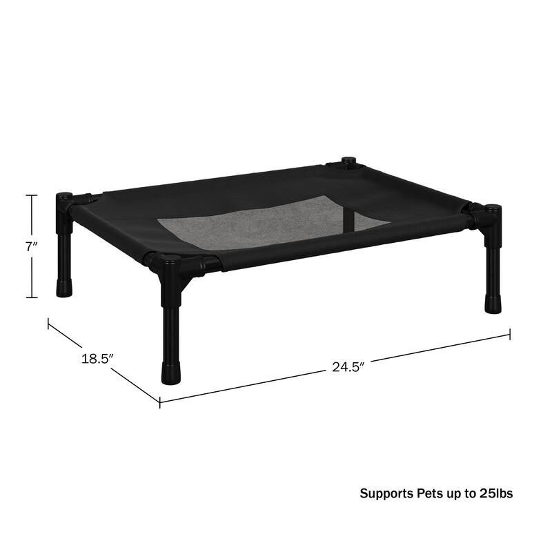 Petmaker Steel Frame Elevated Dog Bed with Non-Slip Feet - Indoor/Outdoor Puppy Cot for Pets