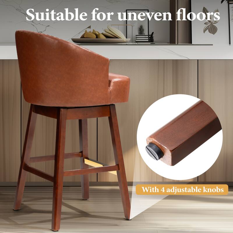 31.9"H Height Solid Wood Swivel Indoor BarStools Set of 2 or 4