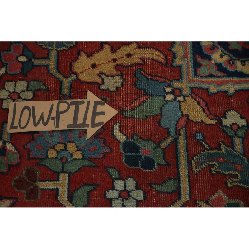 Hand Knotted Oriental 100% Wool Carpet Traditional Medallion Oranges & Rust Heriz Area Rug - 11' 2'' X 8' 2''