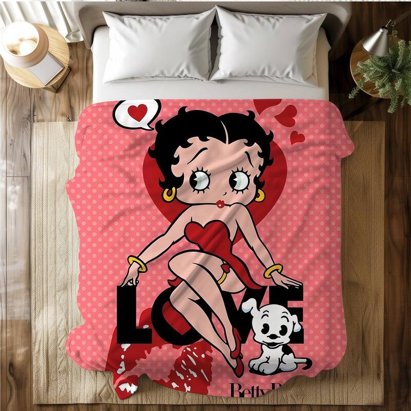 Betty Boop Super Soft Fleece Plush Throw Blanket for Couch Bed Sofa