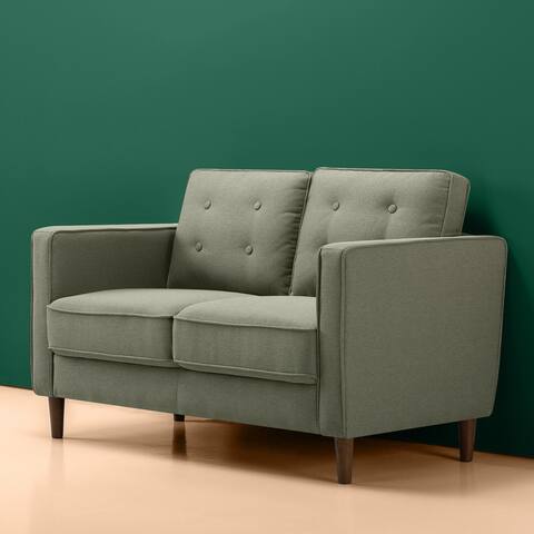 Priage by ZINUS Pear Green Button Tufted Loveseat