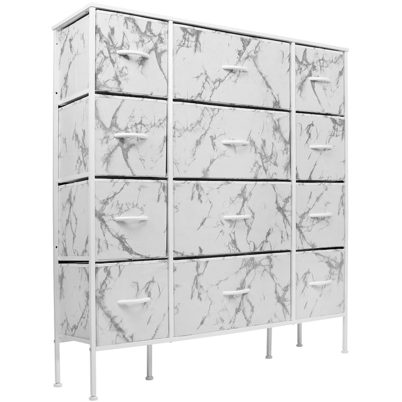 Dresser w/ 12 Drawers - Furniture Storage Chest Tower Unit for Bedroom