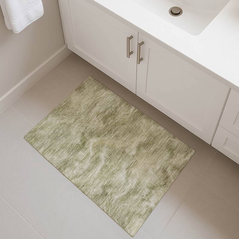 Premium Washable Super Soft Contemporary Blur Mayfield Rug - Sage - 1'8" x 2'6"