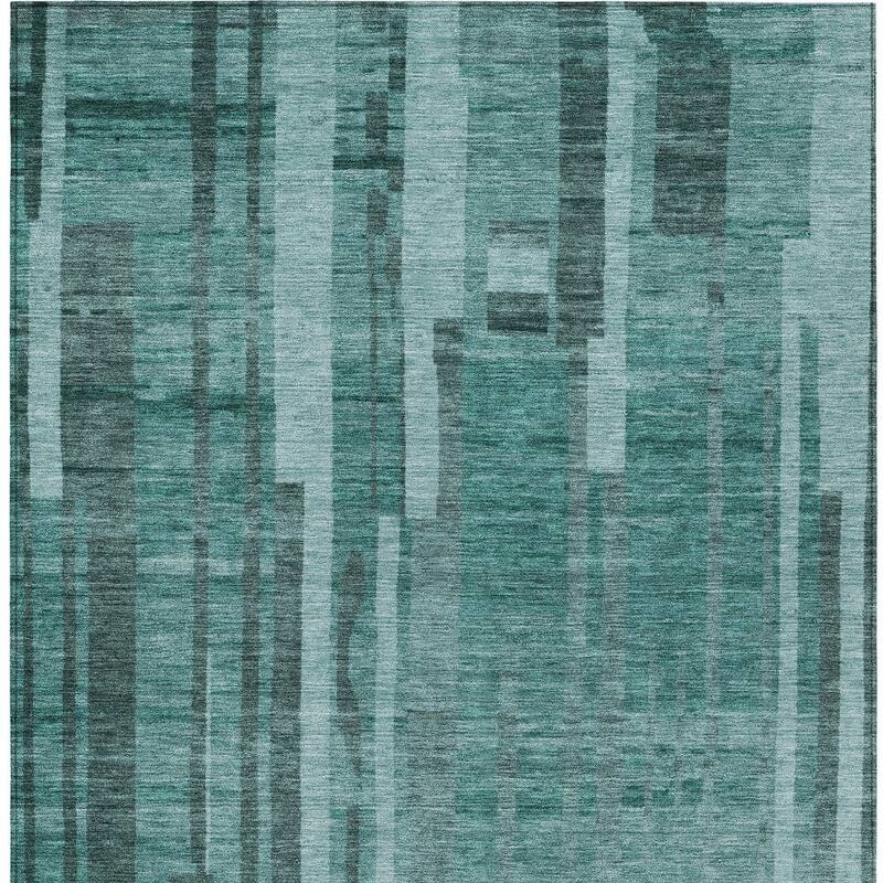 HomeRoots Striped Transitional Rectangle Outdoor Rug