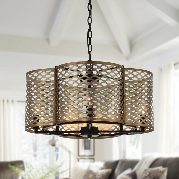 Rustic drum outlet chandelier