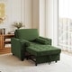 preview thumbnail 2 of 140, 3-in-1 Corduroy Sleeper Sofa Pull-Out Bed Convertible Adjustable Loveseat with USB Port Chair - Green