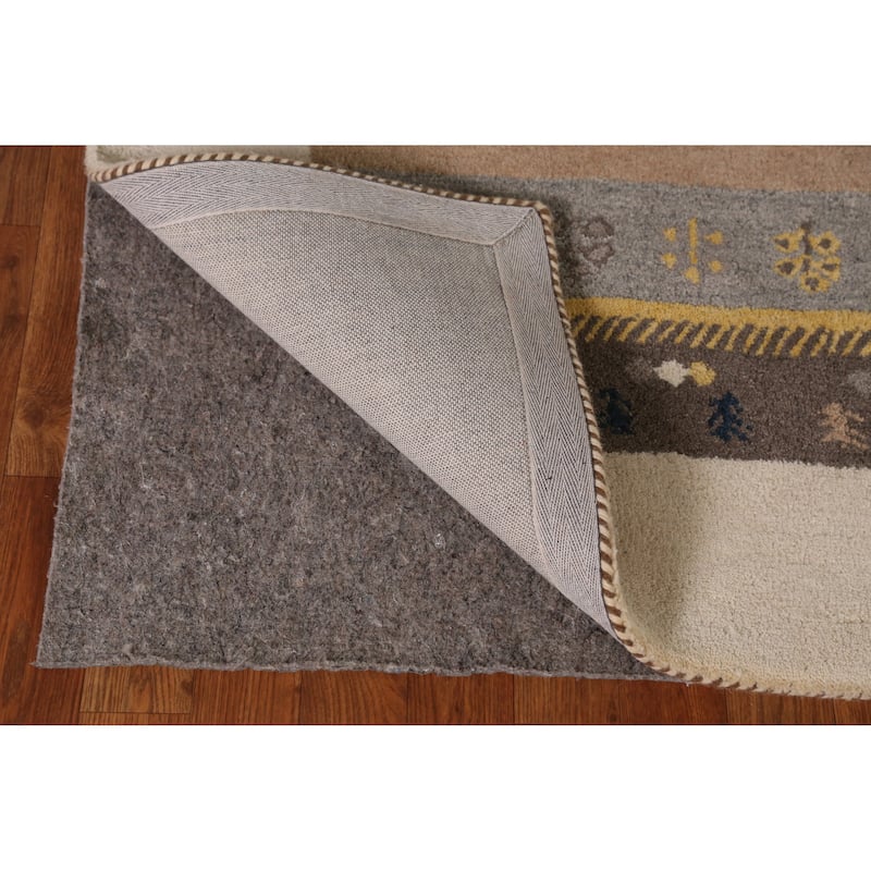 Tribal Gabbeh Indian Rug Multi-Color Geometric Handmade Wool Carpet - 5'3" x 7'7"