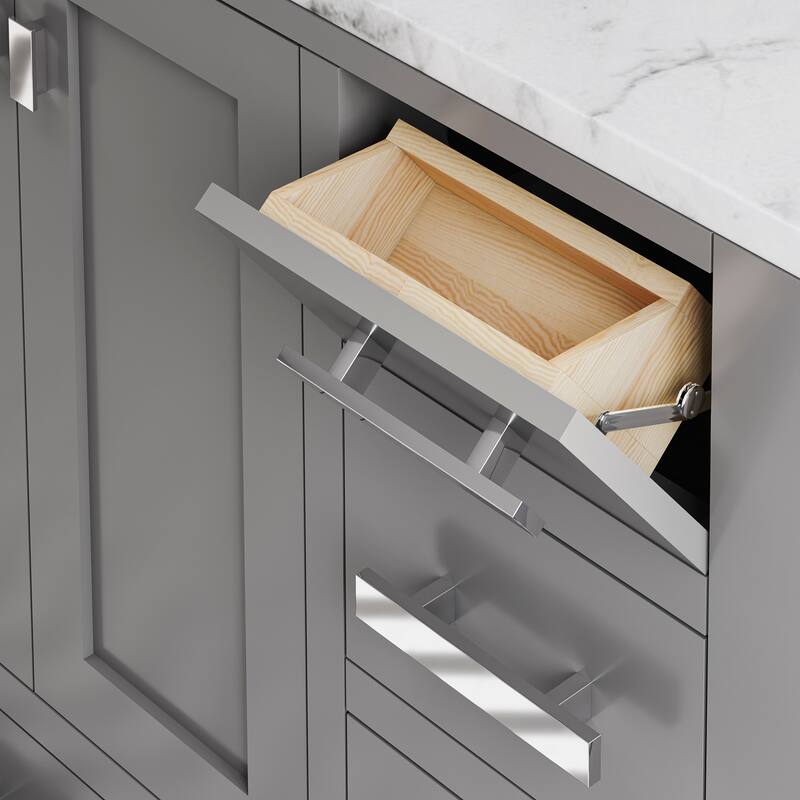 36 Inch Wide Cashmere Grey Single Sink Bathroom Vanity From The Madison Collection