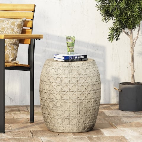 Wickson Outdoor Lightweight Concrete Side Table by Christopher Knight Home