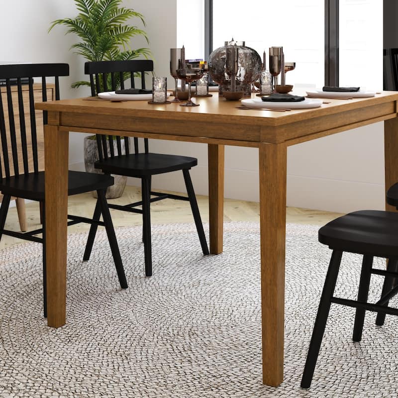 Classic Wood Dining Table with Offset Tapered Legs