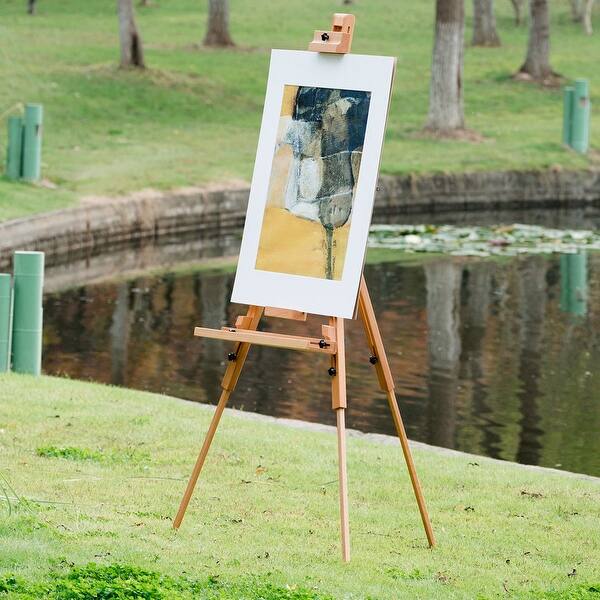 Shop Costway Foldable Wood Tripod Easel Sketching Painting