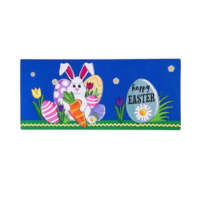22 in. x 10 in. Happy Easter Bunny and Carrot Sassafras Switch Mat