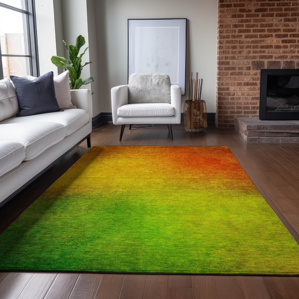 Machine Washable Indoor/ Outdoor Chantille Modern Ombre Rug