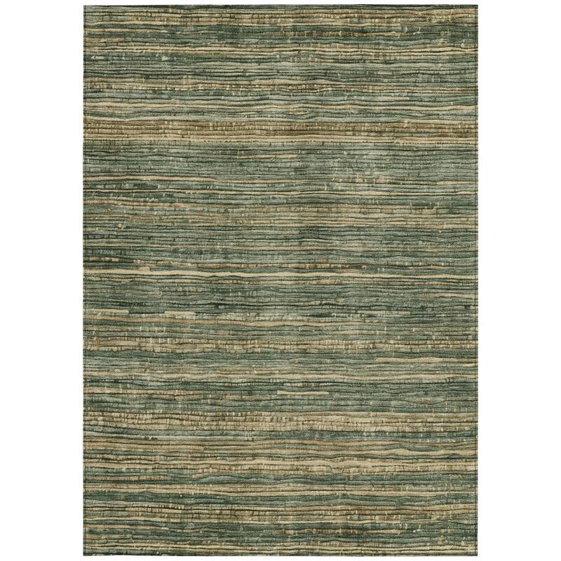 HomeRoots Striped Transitional Rectangle Outdoor Rug